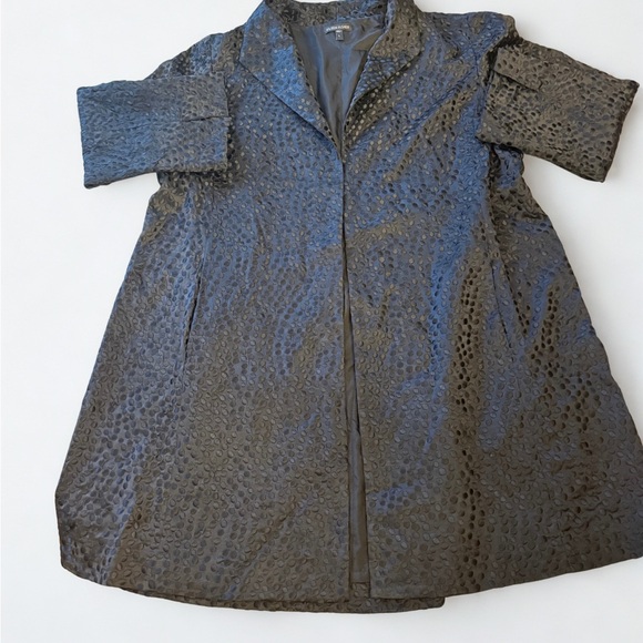 Eileen Fisher 100% Silk Embroidered Dot Jacket - Picture 3 of 7